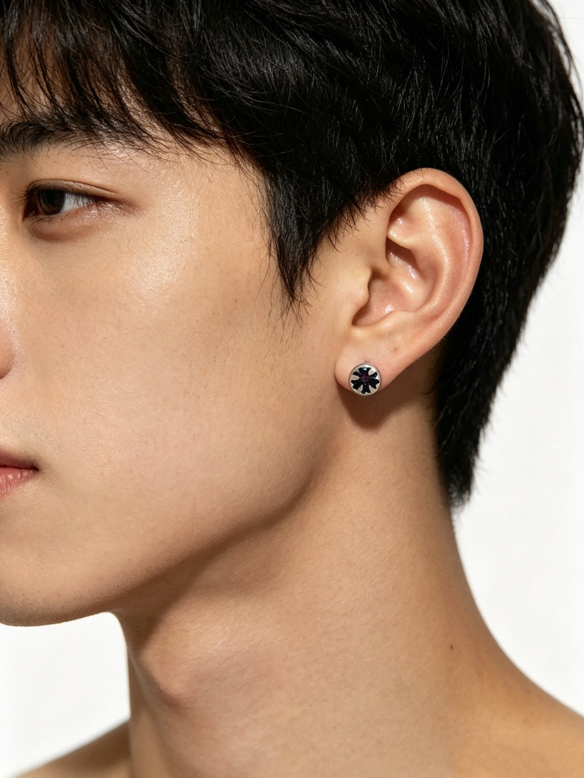 Cross Statement Earrings in Metal-Tone – Design 01 front product view
