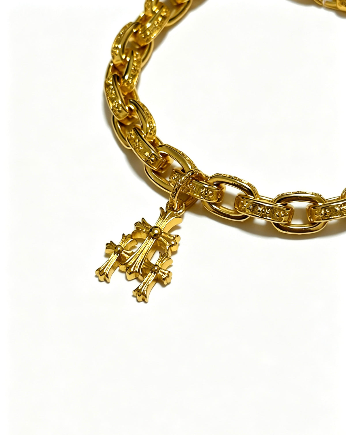 Signature Emblem Bracelet in Polished Metal-Tone – Design 007 styled product view