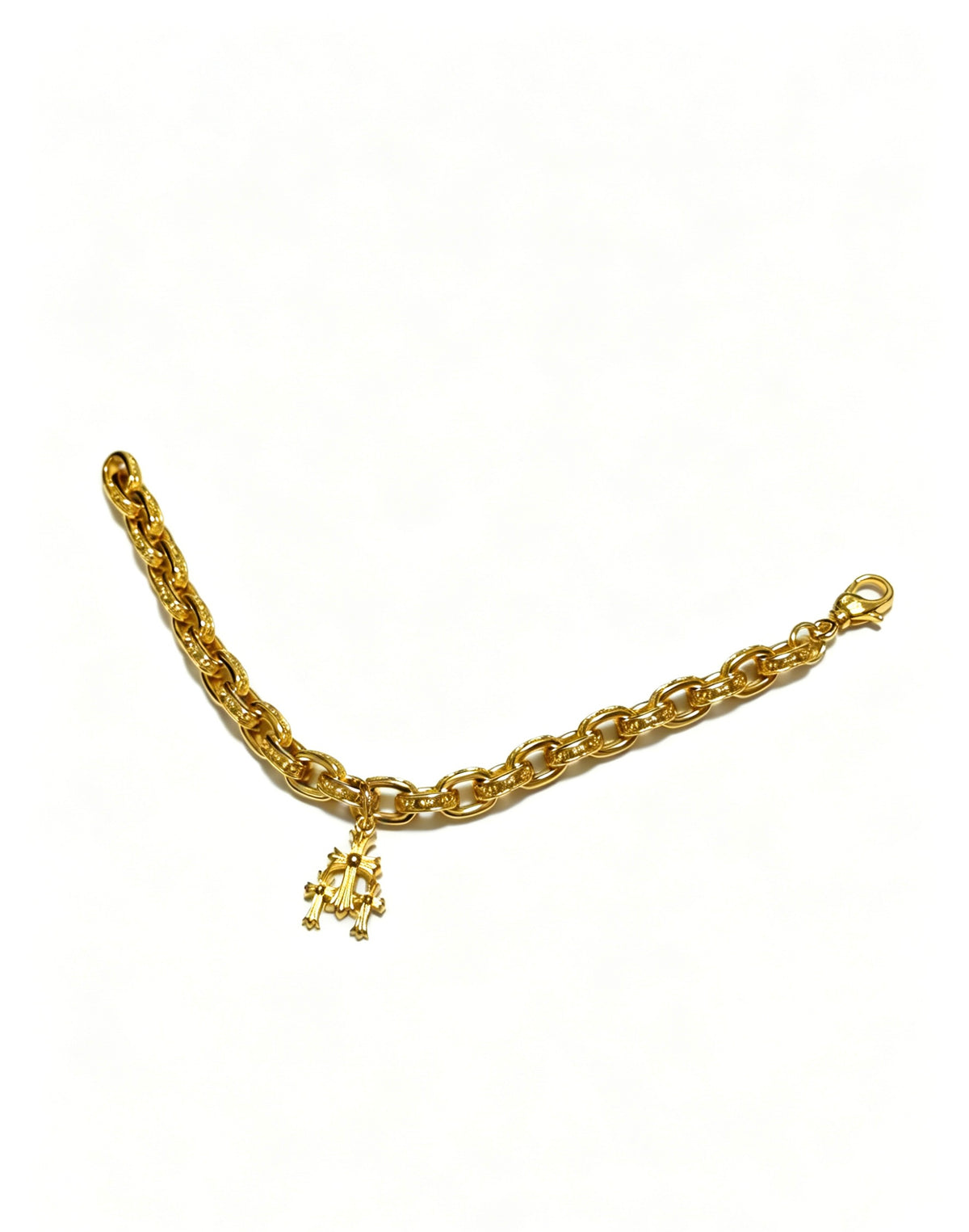 Signature Emblem Bracelet in Polished Metal-Tone – Design 007 side detail