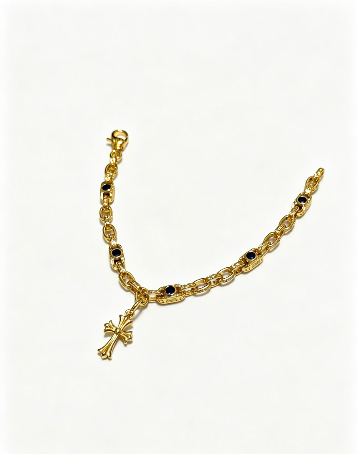Signature Emblem Bracelet in Polished Metal-Tone – Design 006 front product view