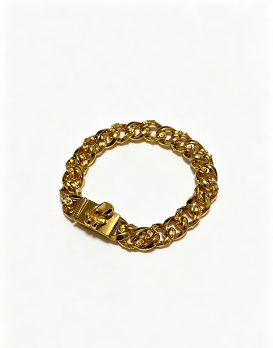 Cross Cuban-Link Bracelet in Antique Silver-Tone – Cuban Link – Design 03 main product view