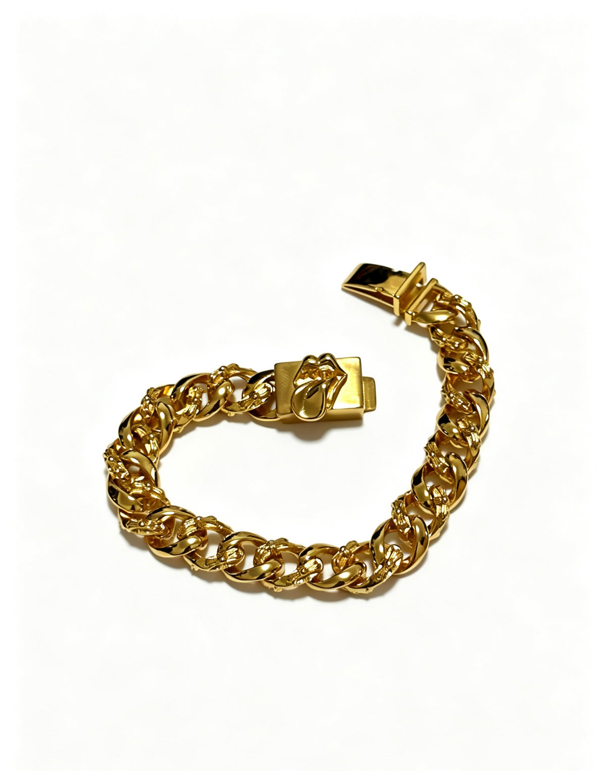Signature Emblem Bracelet in Polished Metal-Tone – Design 005 close-up detail