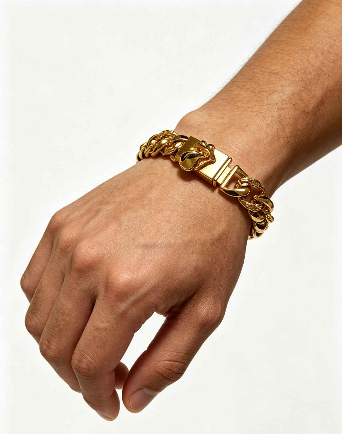 Signature Emblem Bracelet in Polished Metal-Tone – Design 005 front product view