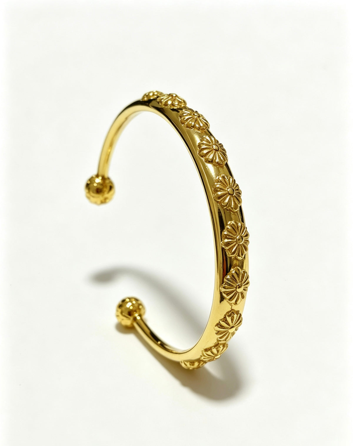 Signature Emblem Bangle in Polished Metal-Tone – Design 002 main product view