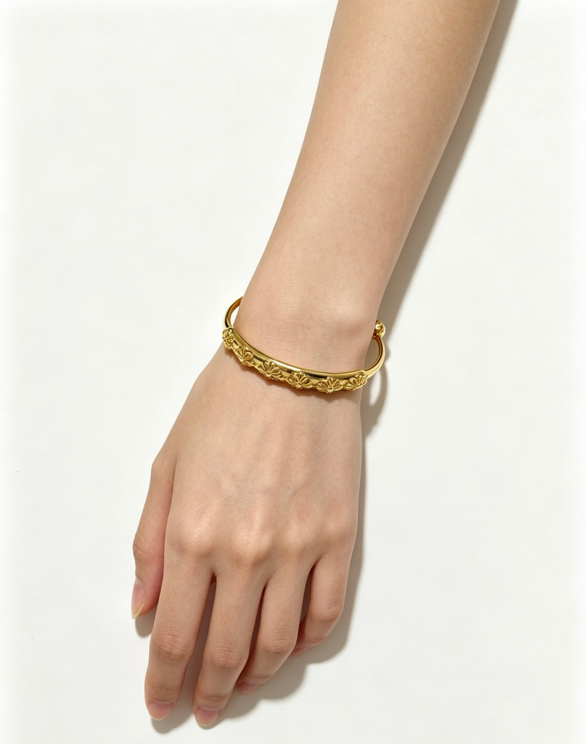 Signature Emblem Bangle in Polished Metal-Tone – Design 002 main product view