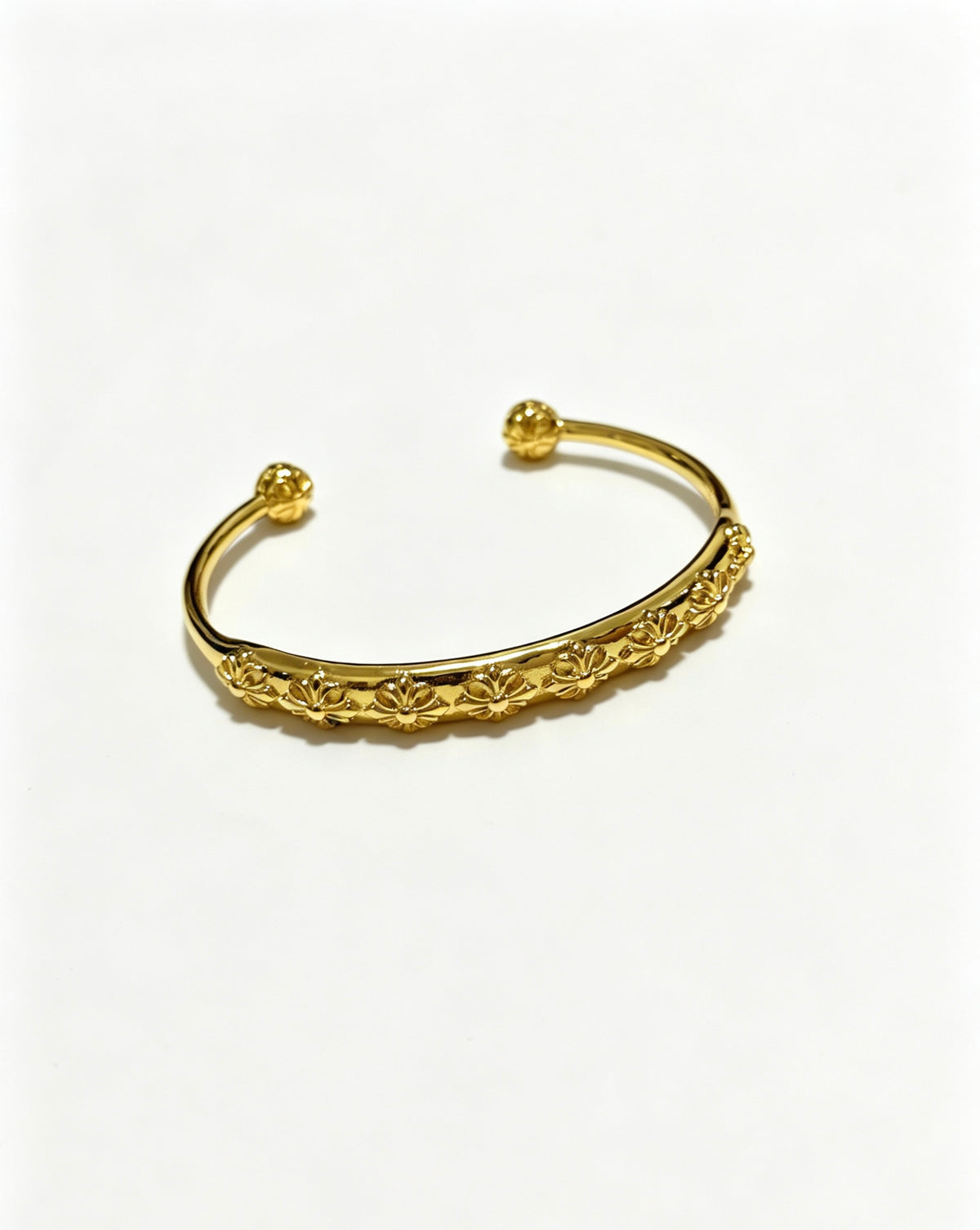 Signature Emblem Bangle in Polished Metal-Tone – Design 002 side detail
