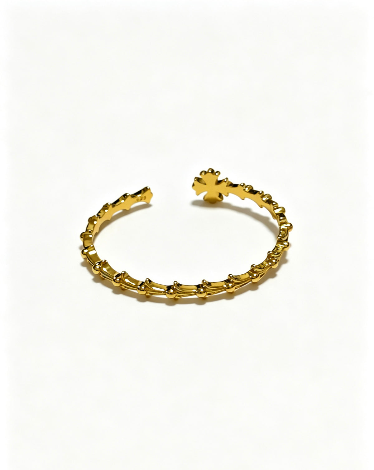 Signature Emblem Bangle in Polished Metal-Tone – Design 001 close-up detail