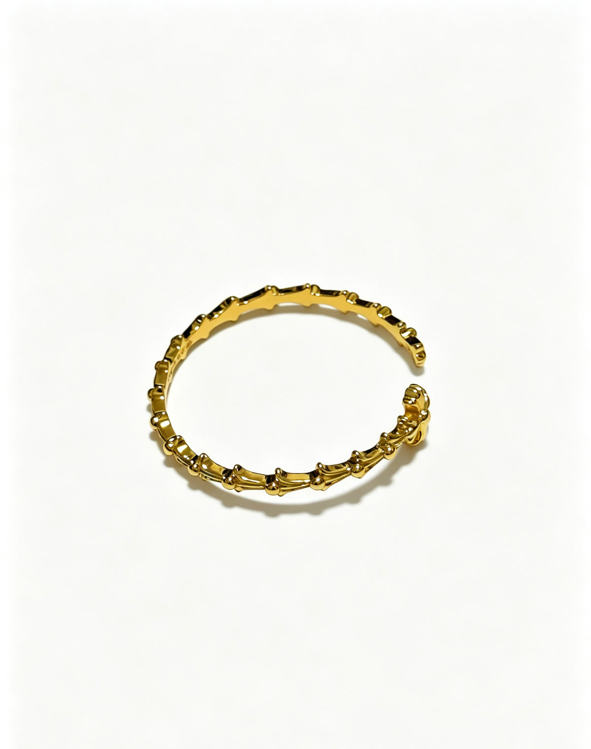 Signature Emblem Bangle in Polished Metal-Tone – Design 001 side detail