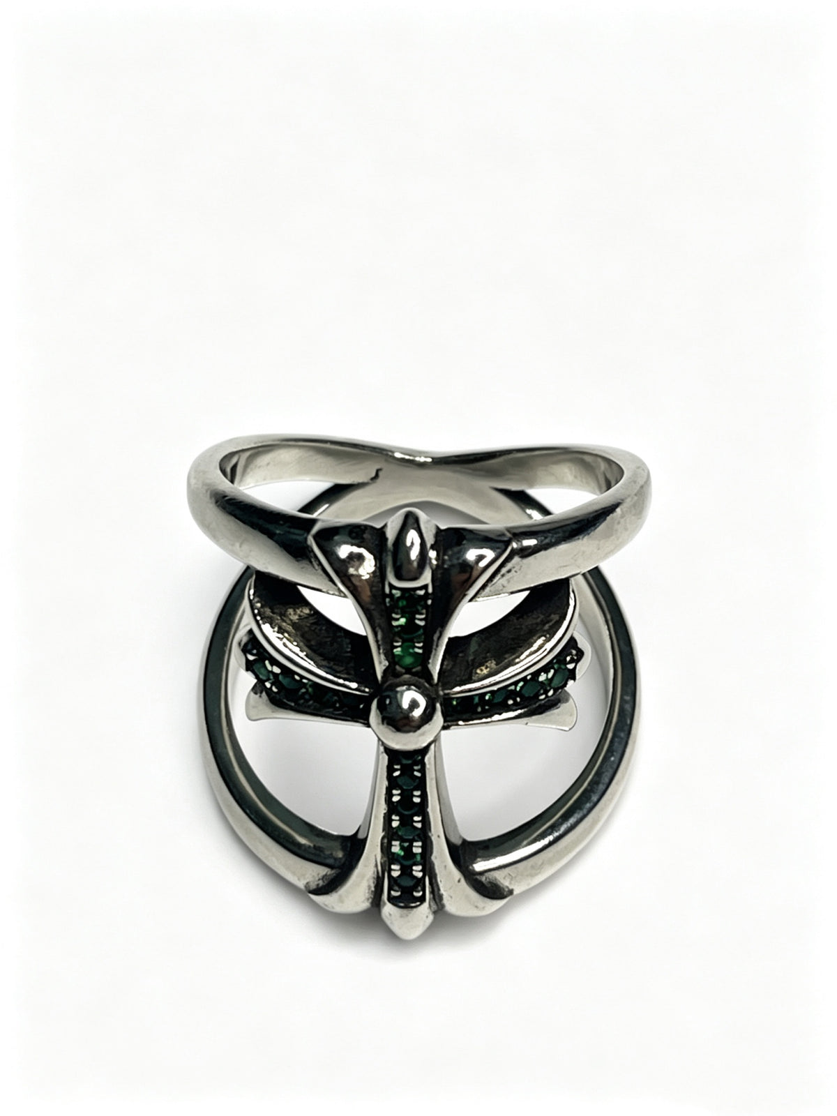 Cross Statement Ring in Metal-Tone – Design 12 close-up detail