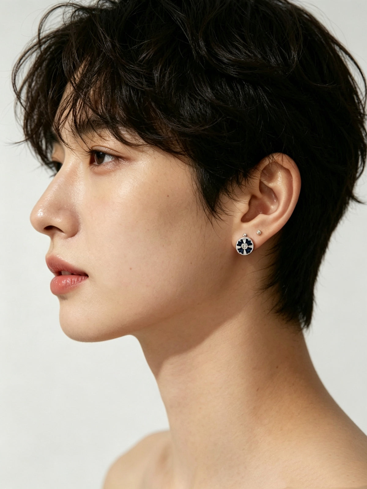 Cross Statement Earrings in Metal-Tone – Design 04 front product view