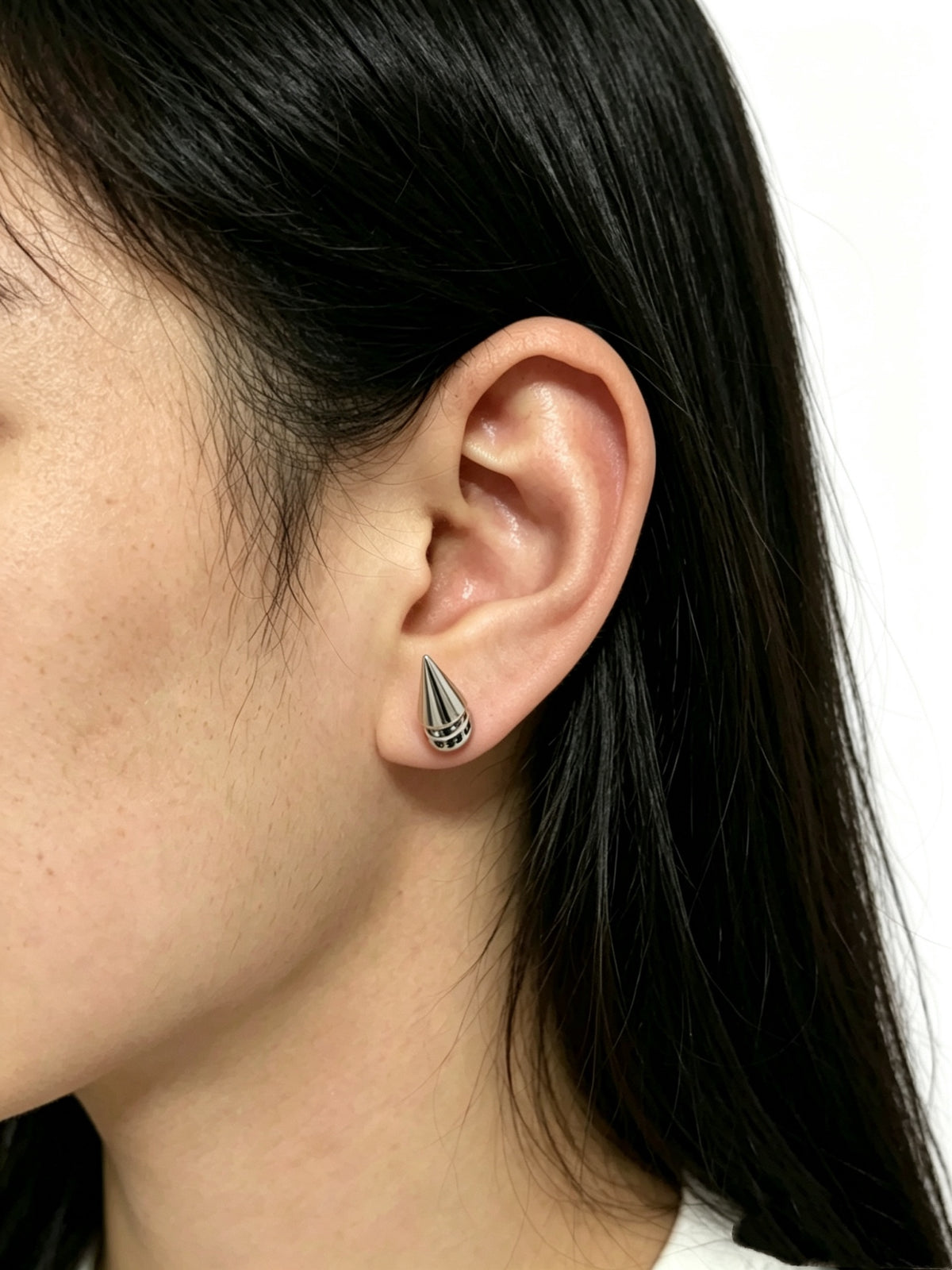 Signature Emblem Statement Earrings in Polished Metal-Tone – Design 021 detail view