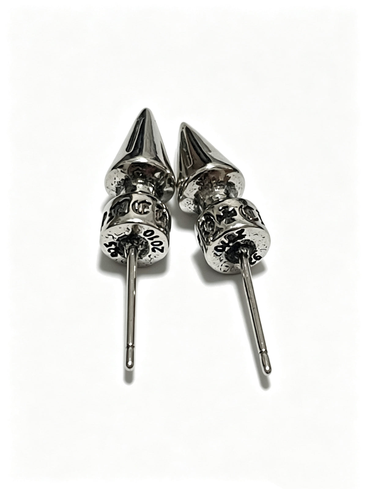 Signature Emblem Statement Earrings in Polished Metal-Tone – Design 021 close-up detail