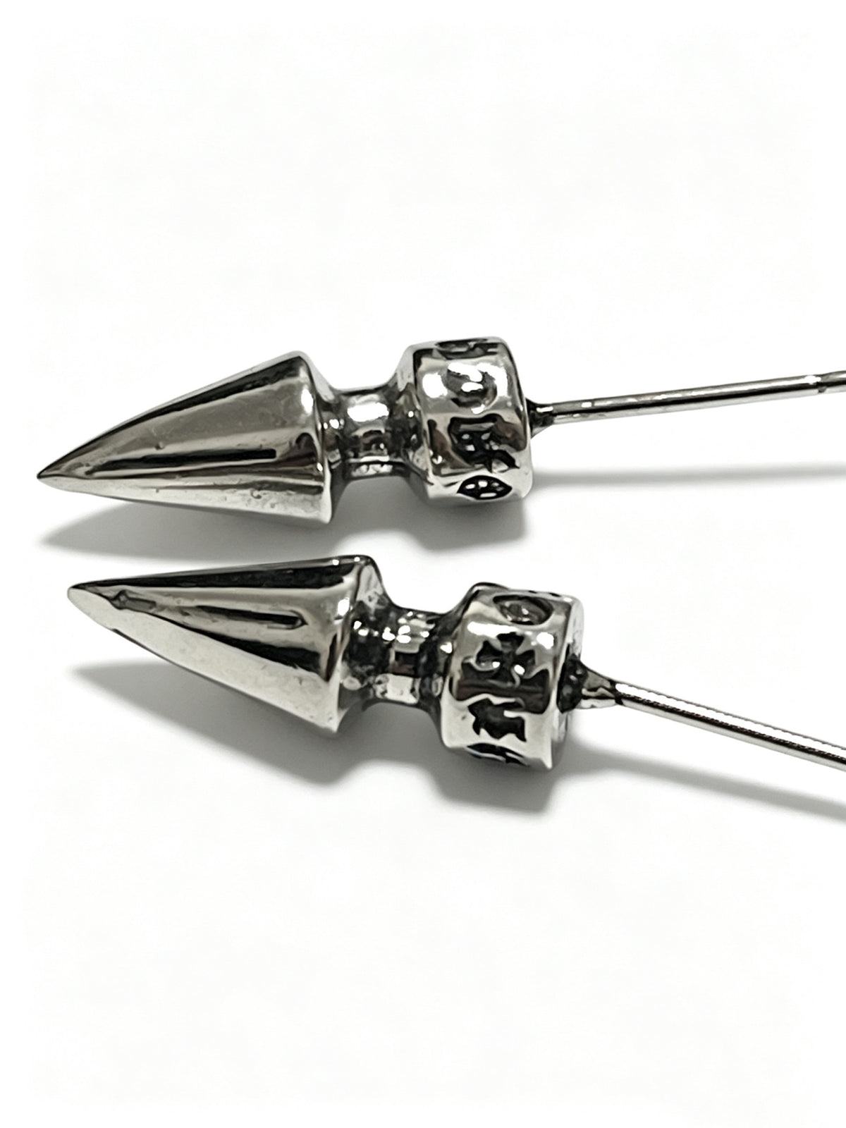 Signature Emblem Statement Earrings in Polished Metal-Tone – Design 021 side detail