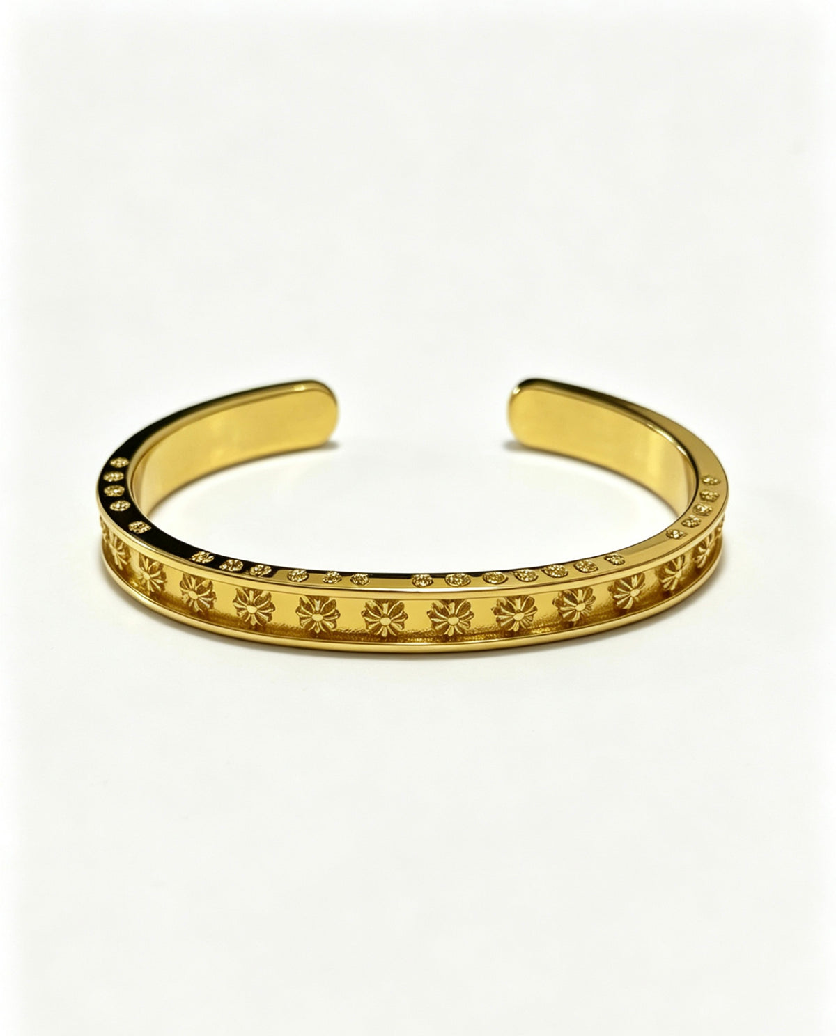Signature Emblem Bangle in Polished Metal-Tone – Design 011 main product view