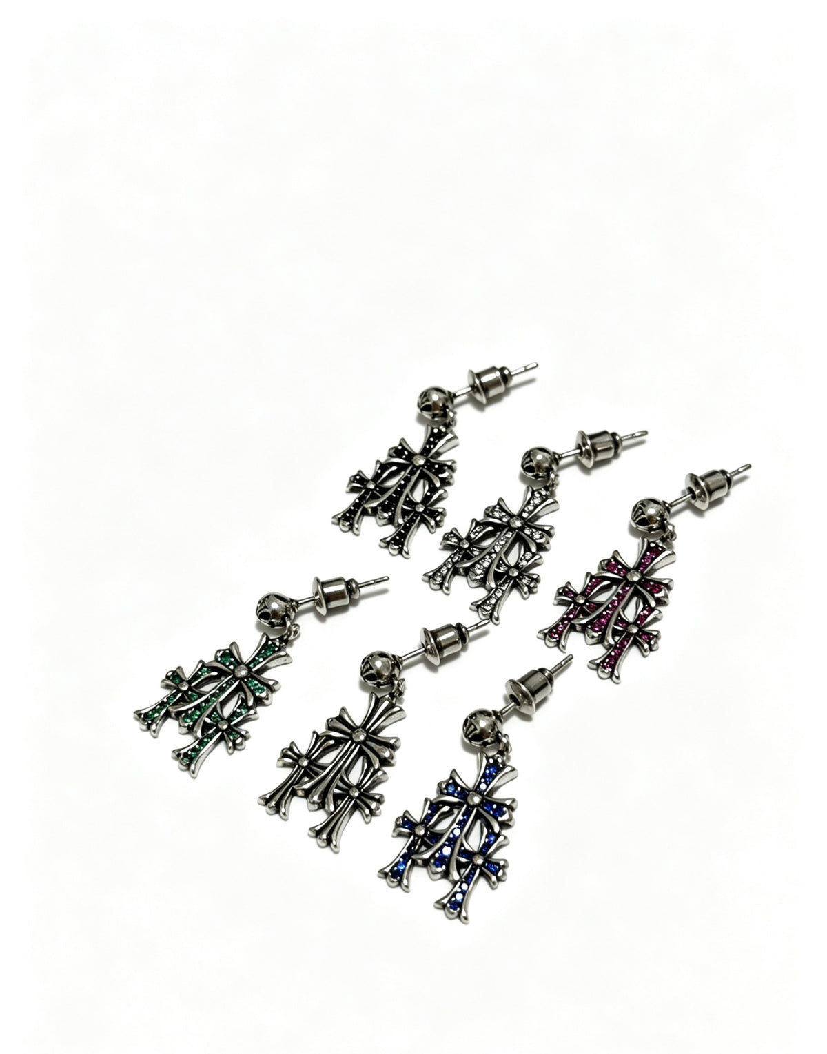 Cross Statement Earrings in Metal-Tone – Design 06 side detail