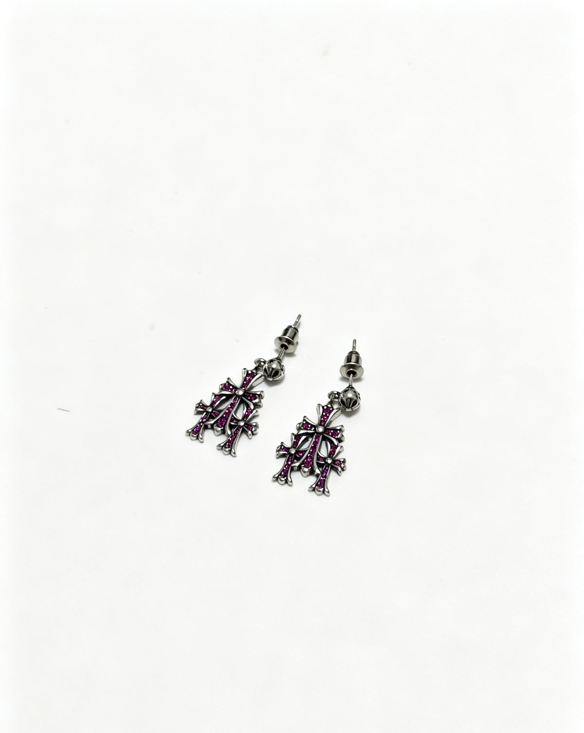 Signature Emblem Statement Earrings in Polished Metal-Tone – Design 020 styled product view