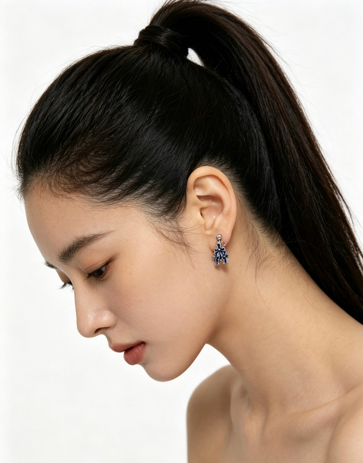 Signature Emblem Statement Earrings in Polished Metal-Tone – Design 019 front product view