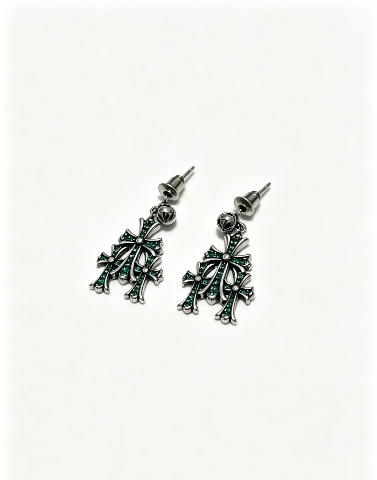 Cross Statement Earrings in Metal-Tone – Design 09 main product view