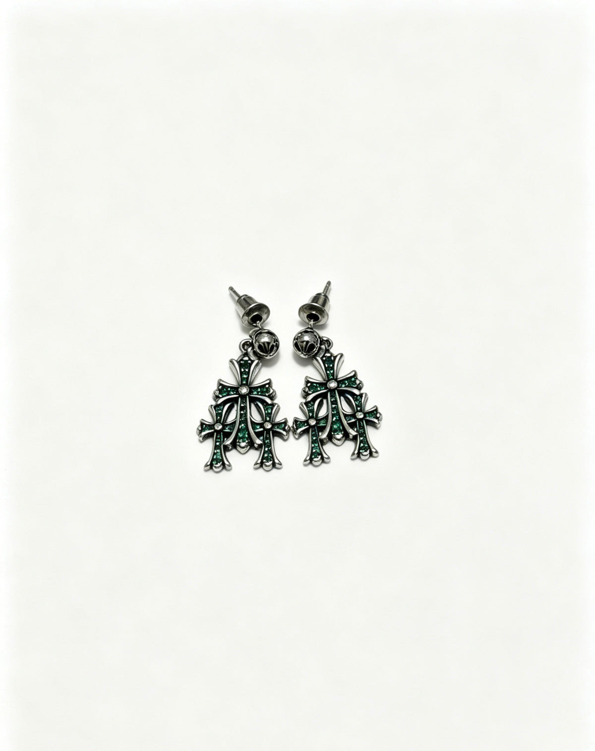 Cross Statement Earrings in Metal-Tone – Design 09 styled product view