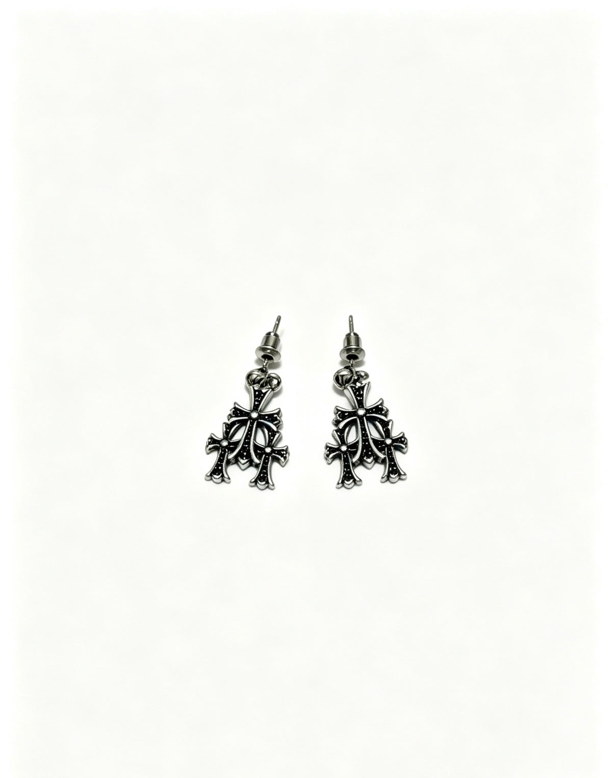 Cross Statement Earrings in Metal-Tone – Design 08 styled product view