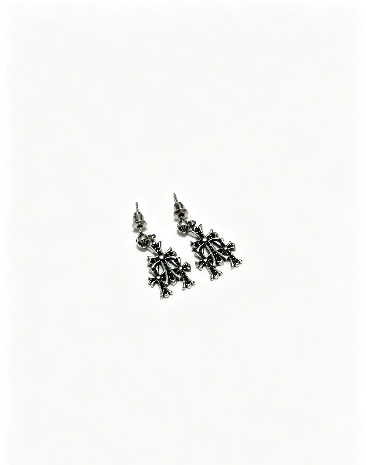 Cross Statement Earrings in Metal-Tone – Design 08 main product view