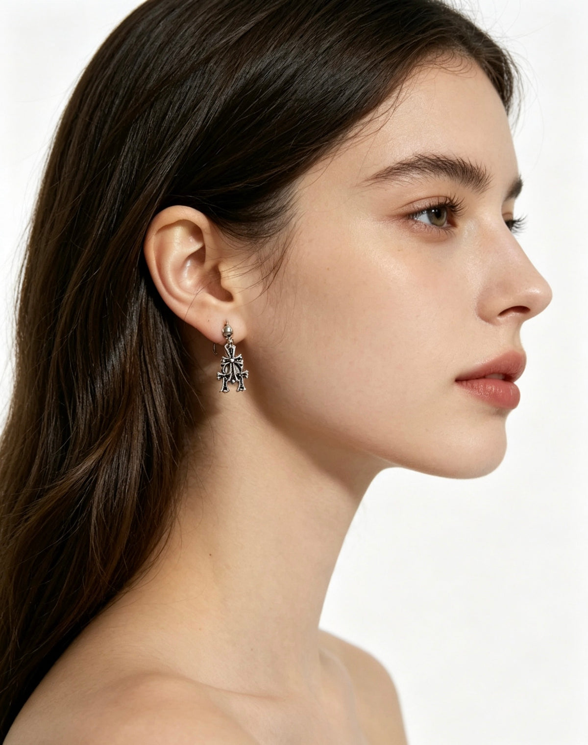 Signature Emblem Statement Earrings in Polished Metal-Tone – Design 017 main product view