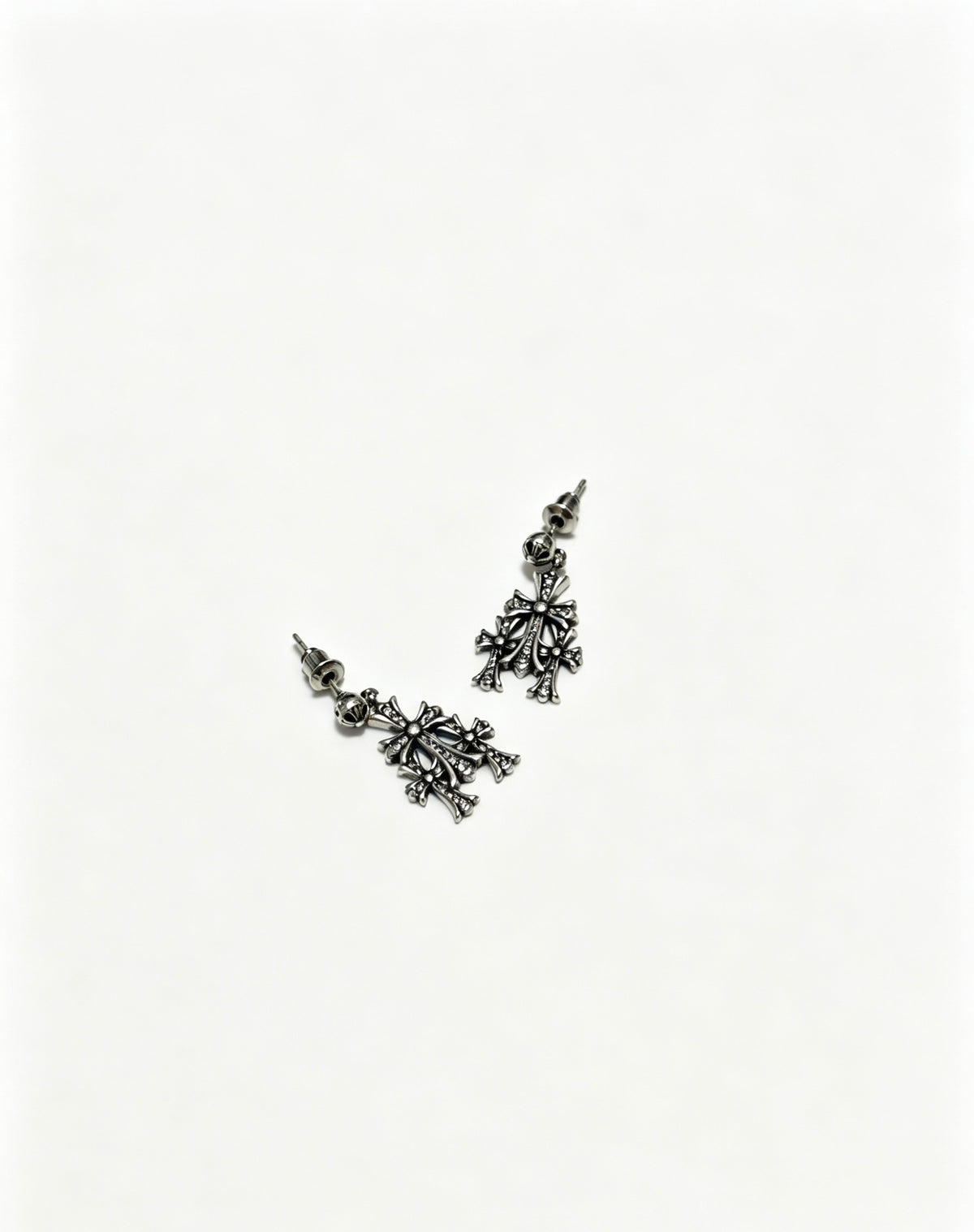 Cross Statement Earrings in Metal-Tone – Design 07 main product view