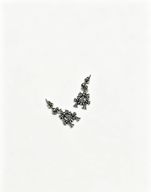 Cross Statement Earrings in Metal-Tone – Design 07 main product view