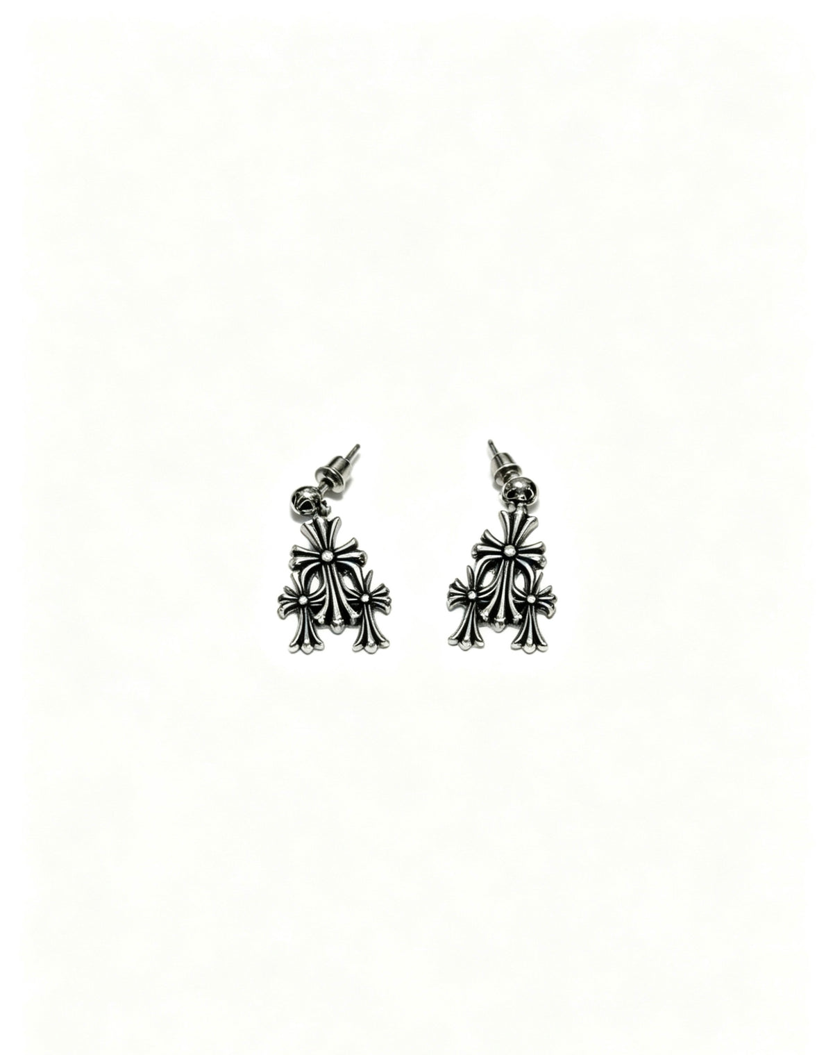 Cross Statement Earrings in Metal-Tone – Design 06 main product view