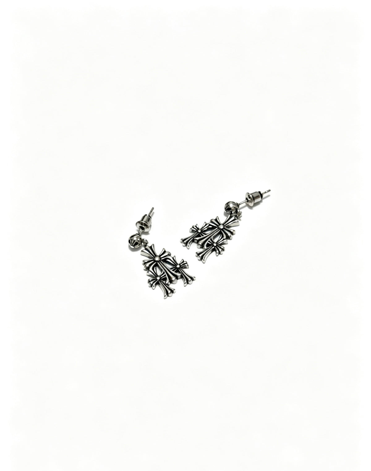 Cross Statement Earrings in Metal-Tone – Design 06 side detail