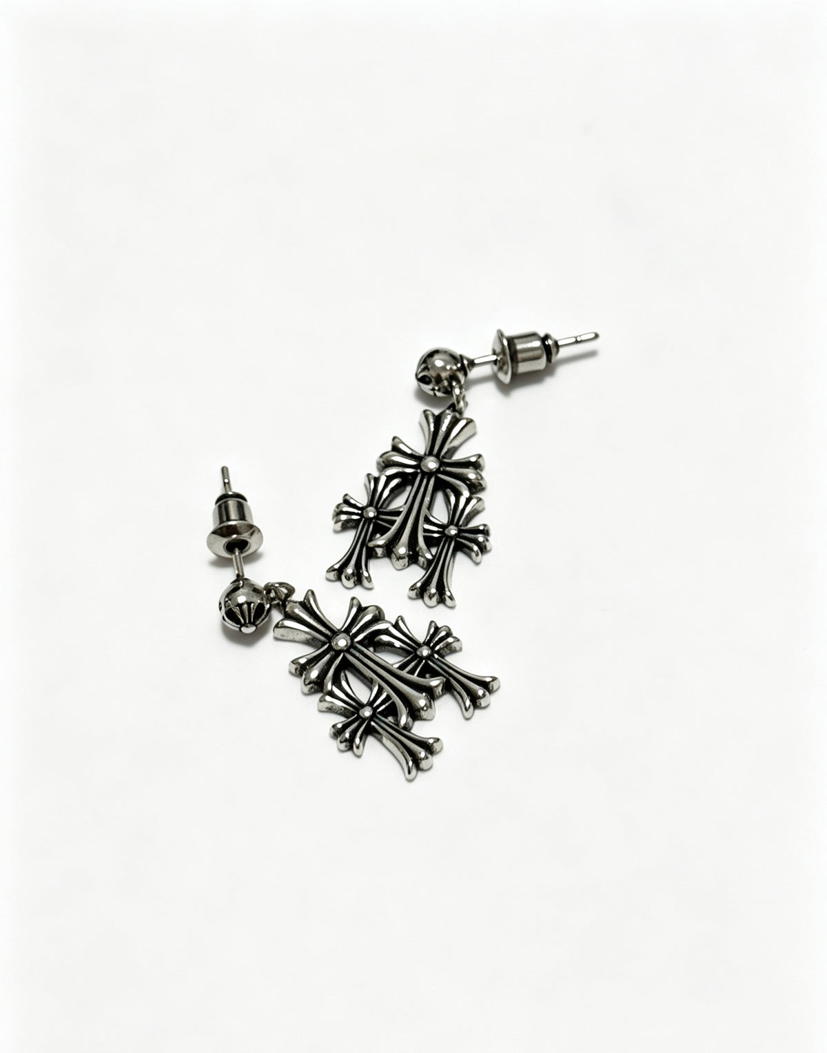 Cross Statement Earrings in Metal-Tone – Design 06 styled product view