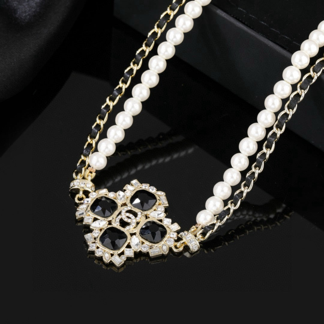 Pearl Pearl-Detail Pendant Necklace – Pearl Detail – Design 020 styled product view