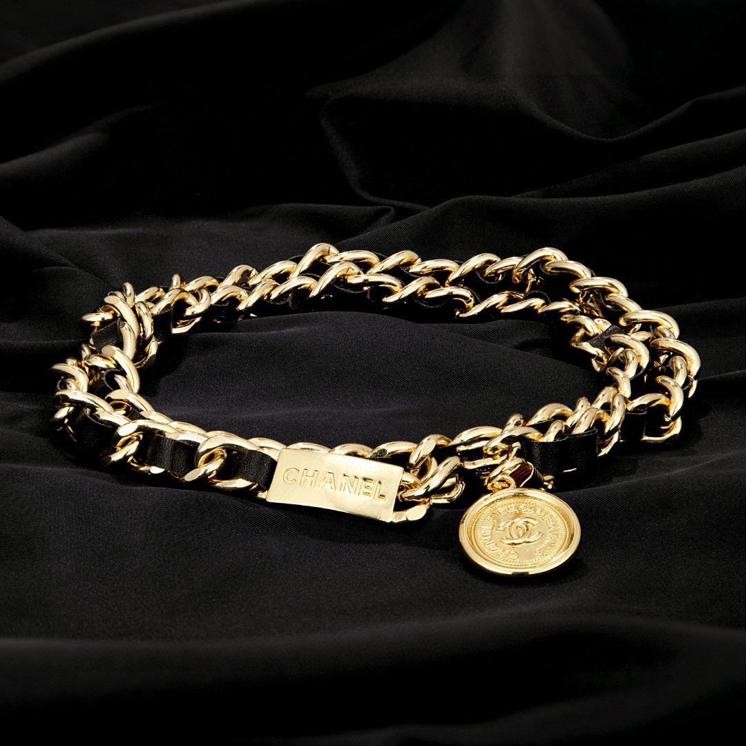Signature Emblem Jewelry Accessory in Polished Metal-Tone – White Detail – Design 002 detail view