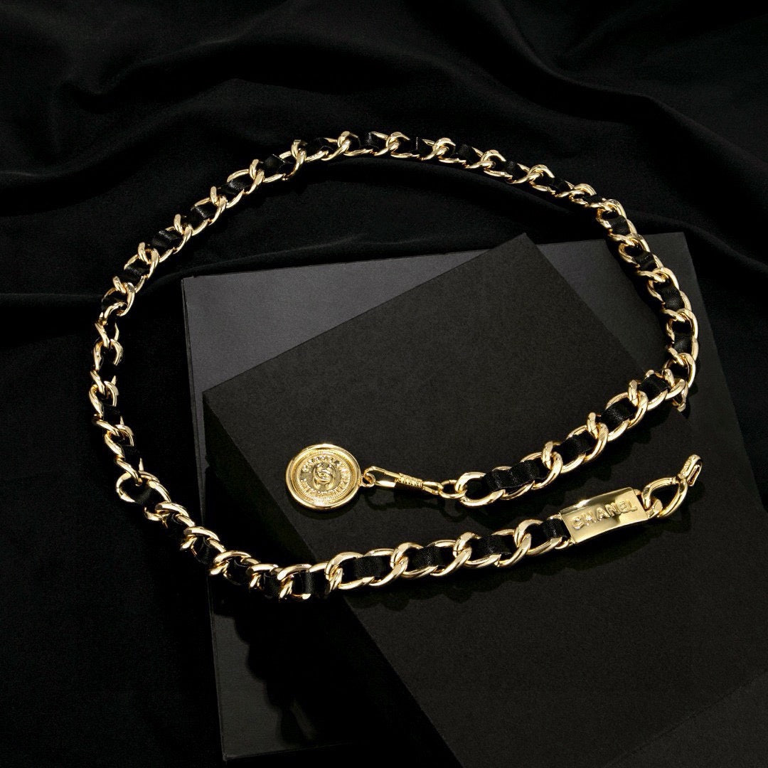 Signature Emblem Jewelry Accessory in Polished Metal-Tone – White Detail – Design 002 front product view