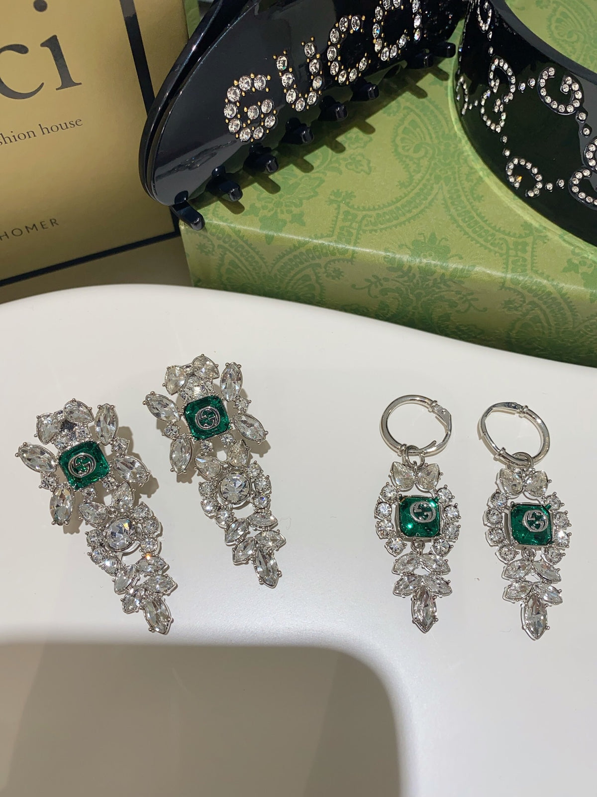 Floral Statement Earrings in Polished Metal-Tone – Design 001 main product view