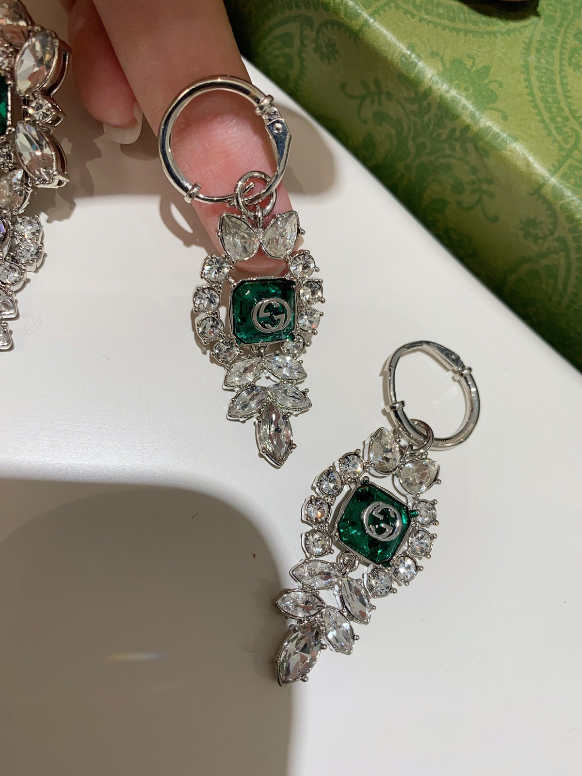 Floral Statement Earrings in Polished Metal-Tone – Design 001 styled product view