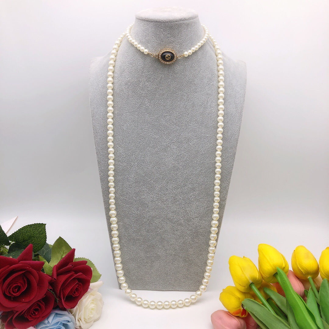 Geometric Emblem Pendant Necklace in Gold-Tone – Design 005 front product view