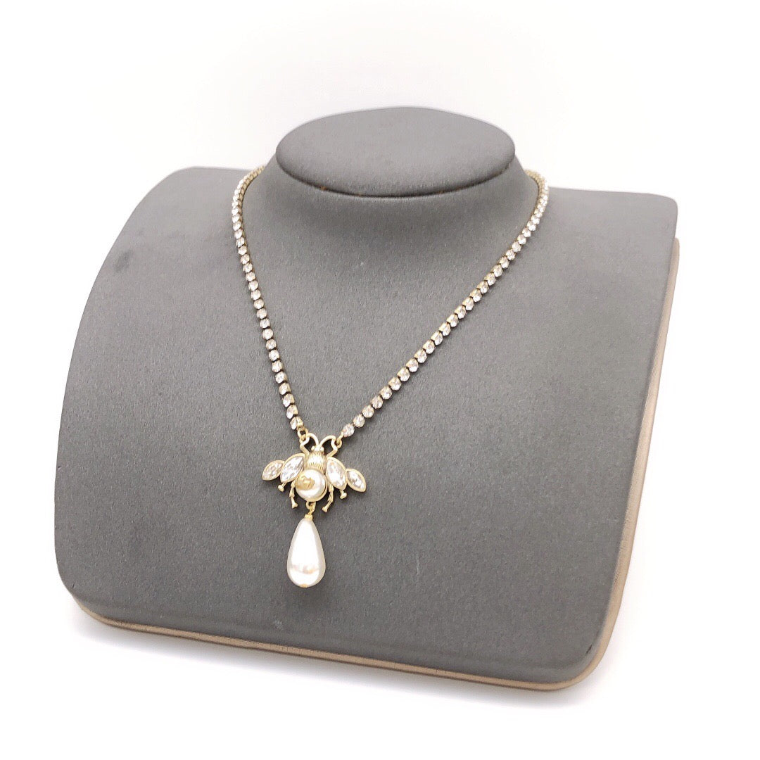 Bee Pendant Necklace in Gold-Tone – Bee Detail main product view