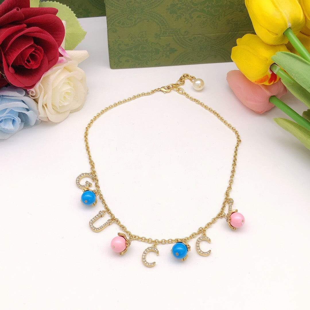 Floral Pendant Necklace in Gold-Tone – Design 001 main product view