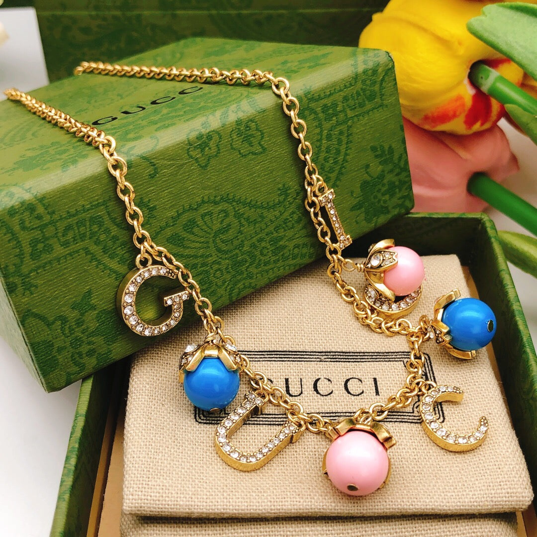 Floral Pendant Necklace in Gold-Tone – Design 001 styled product view
