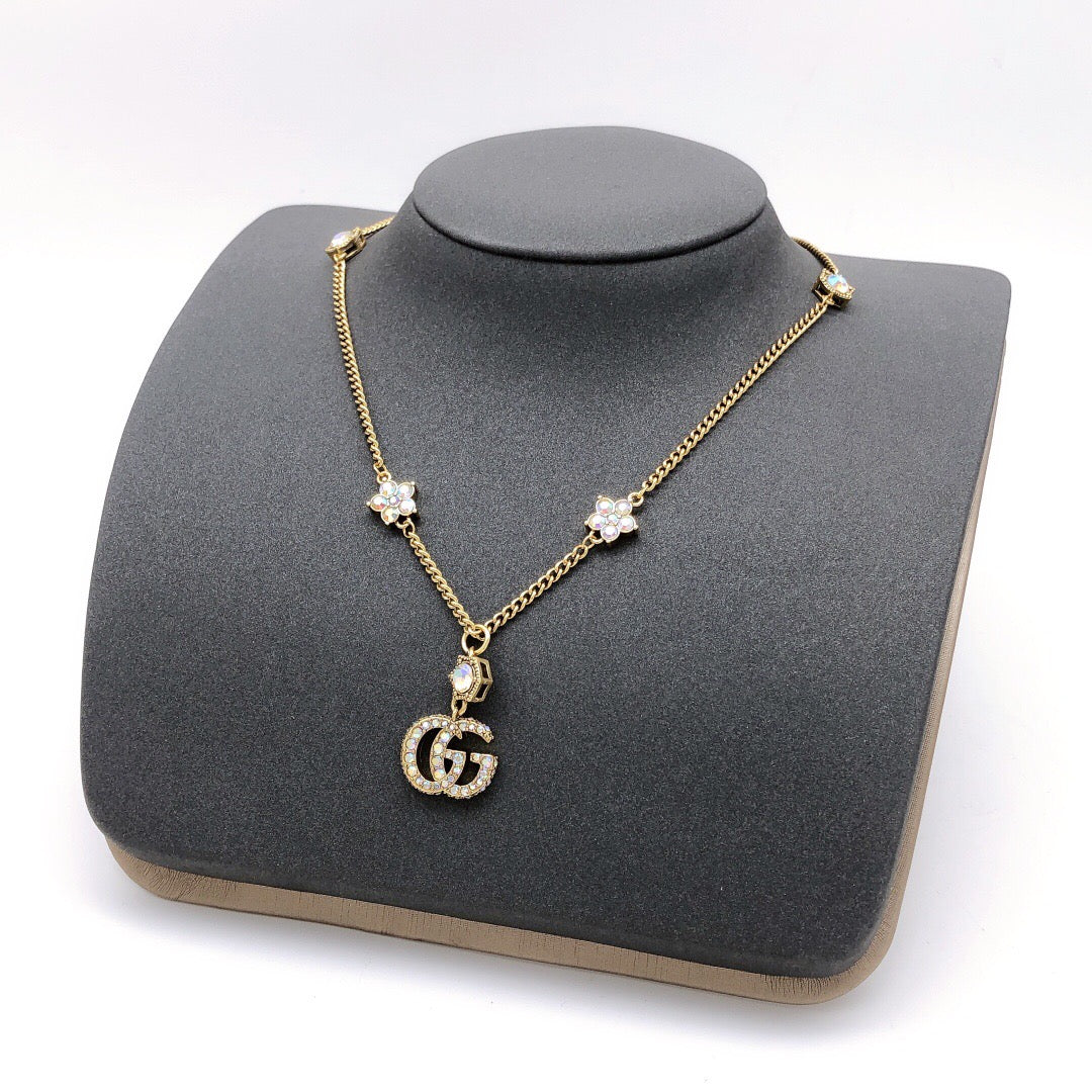 Geometric Emblem Pendant Necklace in Gold-Tone – Design 003 main product view