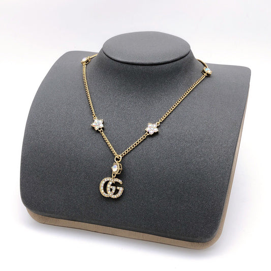 Geometric Emblem Pendant Necklace in Gold-Tone – Design 003 main product view