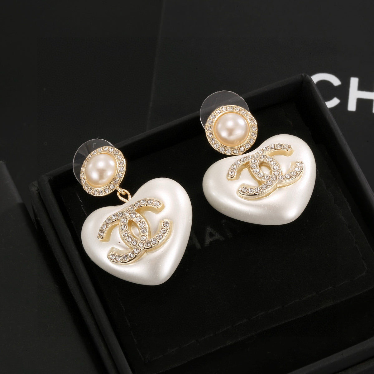 Signature Emblem Stud Earrings in Polished Metal-Tone – Design 015 main product view