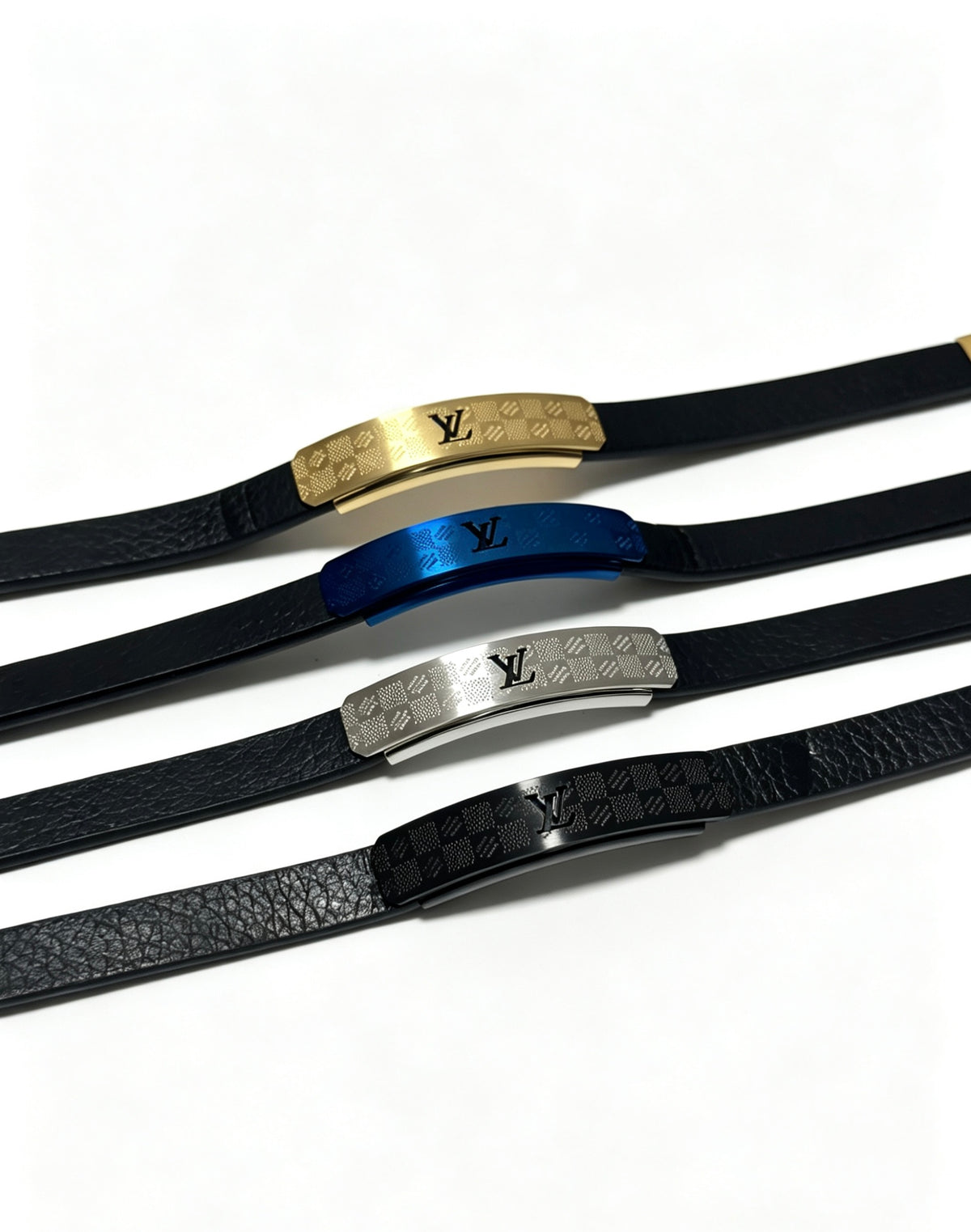 Chain Bangle in Silver-Tone – Blue Detail – Design 002 main product view