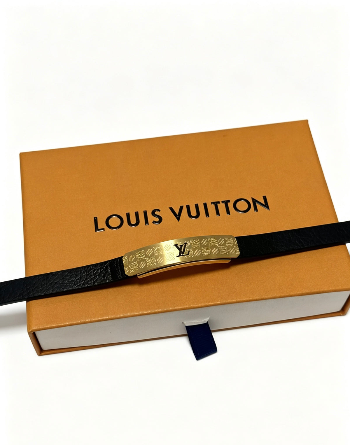 Chain Bangle in Silver-Tone – Blue Detail detail view