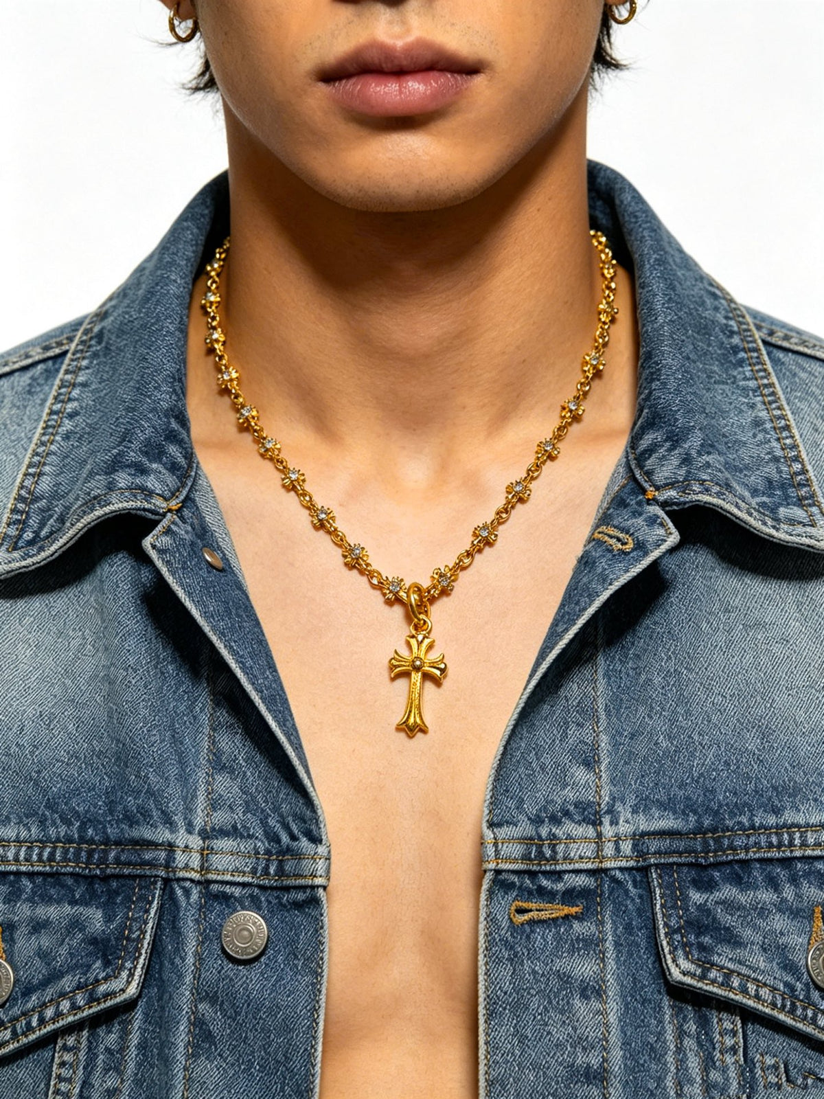 Signature Emblem Pendant Necklace in Polished Metal-Tone – Design 028 main product view