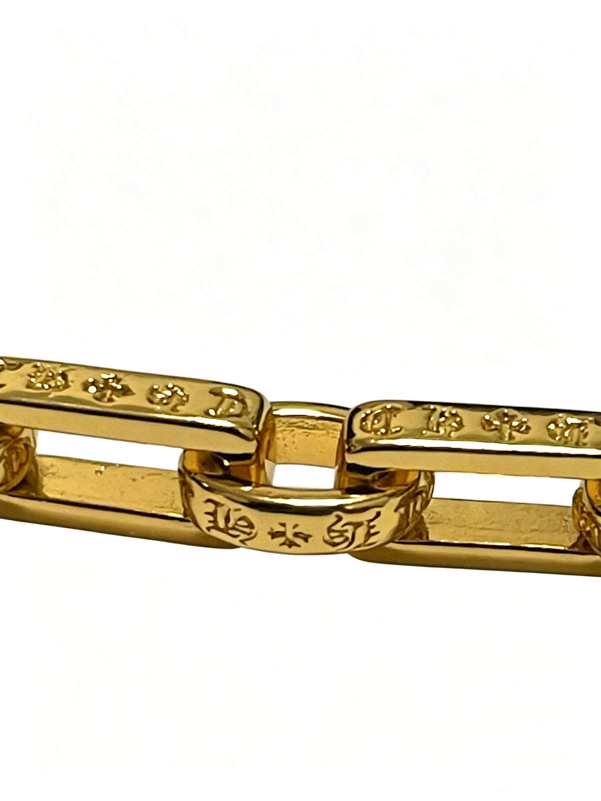 Signature Emblem Bracelet in Polished Metal-Tone – Design 018 close-up detail