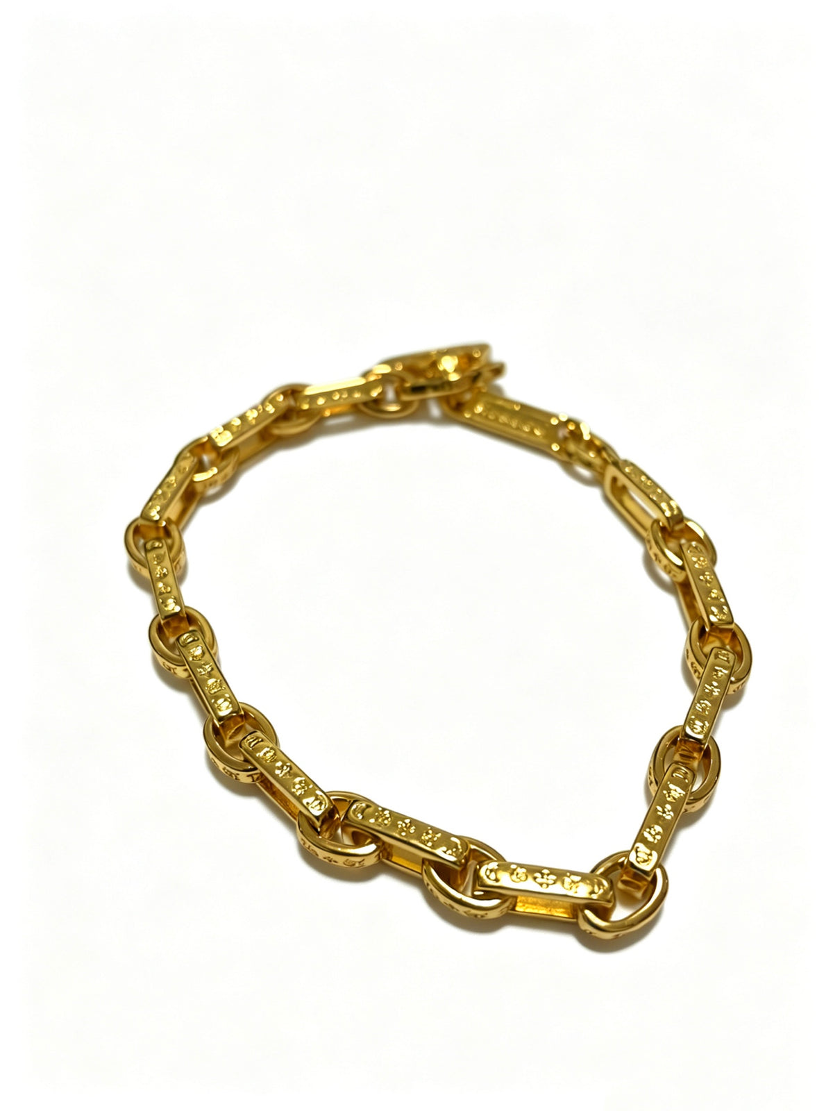 Signature Emblem Bracelet in Polished Metal-Tone – Design 018 front product view
