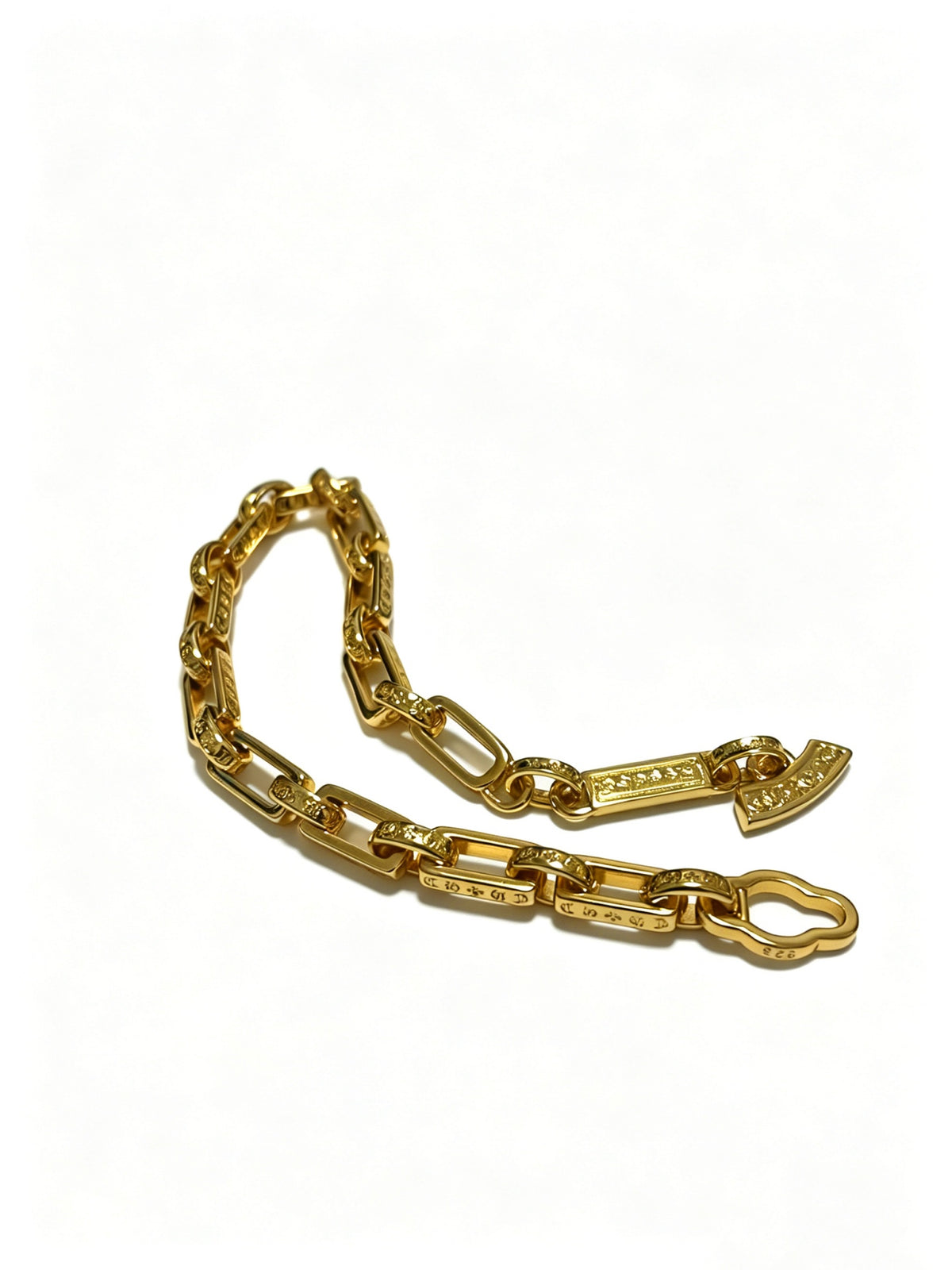 Cross Cuban-Link Bracelet in Antique Silver-Tone – Cuban Link – Design 14 detail view