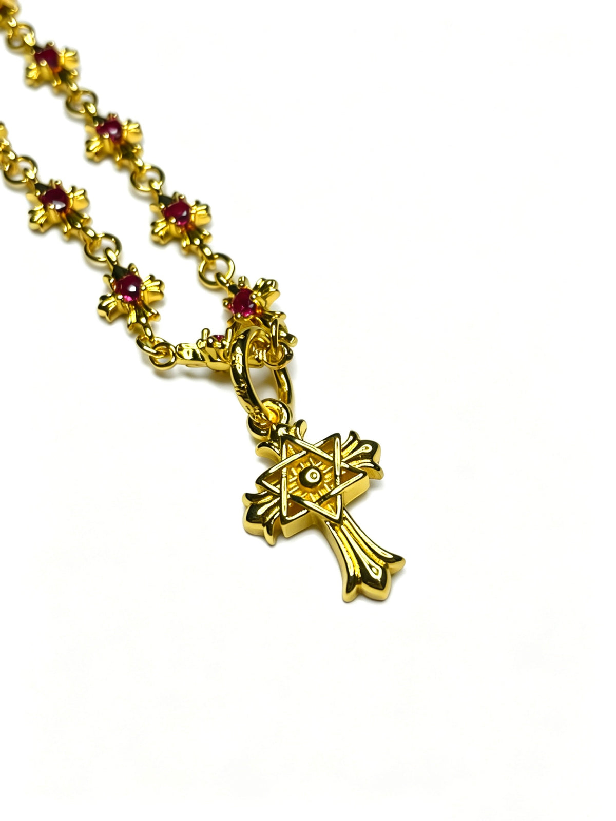 Signature Emblem Pendant Necklace in Polished Metal-Tone – Design 027 styled product view